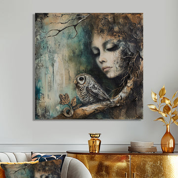 Mystery Of The Owl Portrait - Owl Home Decor Art